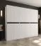 Armoire à portes battantes / Penderie / Blanche / 12 portes battantes / 9 compartiments / 3 tringles / 240 x 52 x 203 cm / Finition haut de gamme / Système de fermeture Soft-Close
