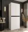 Armoire à portes battantes / Penderie / Blanche / 4 portes battantes / 3 compartiments / Système de fermeture Soft-Close / 1 tringle à vêtements / 80 x 52 x 203 cm / Pour chambre à coucher