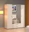 Armoire à portes battantes / 2 portes miroir / Couleur : Cachemire / 2 tiroirs / Dimensions : 179,5 x 56 x 210,5 cm / Penderie / 1 tringle à vêtements / 11 compartiments