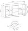 Commode au design élégant Leeds 25, Couleur : Gris - Dimensions : 86 x 155 x 45 cm (H x L x P)