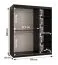 Armoire à portes coulissantes / Noir mat / 5 compartiments / 2 tringles / Détails modernes / 1 porte miroir / 150 x 62 x 200 cm / Penderie