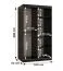Penderie / Noir mat / 2 tringles / 5 compartiments / 100 x 62 x 200 cm / Porte miroir décorative / Armoire à portes coulissantes / Détails modernes