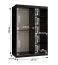 Armoire / Noir mat / 5 compartiments / 2 tringles / Finitions haut de gamme / 120 x 62 x 200 cm / Armoire à portes coulissantes / Porte miroir / Design moderne