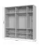 Armoire à cinq portes avec cadre Neiafu 41, couleur : cachemire, dimensions : 226 x 232 x 60 cm, trois tringles à vêtements, neuf étagères, système de fermeture en douceur