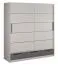 Armoire à portes coulissantes / Penderie Sidonia 08, Couleur : Chêne blanc / Anthracite - Dimensions : 220 x 149 x 62 cm (h x l x p)