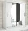 150 cm de large Armoire à portes coulissantes avec 5 casiers et 2 portes | Couleur: Blanc | Laminée Abbildung