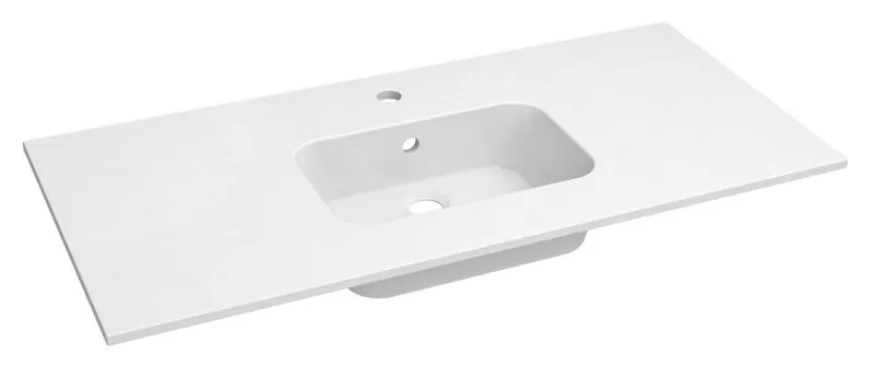 Salle de bains - lavabo Dhule 16, couleur : blanc - 10 x 101 x 46 cm (H x L x P)