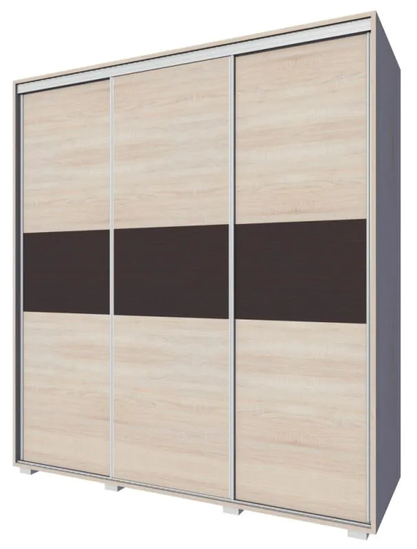 Armoire à portes coulissantes Rabaul 40 | Sonoma chêne clair/foncé | 210 x 160 x 60 cm | Rangement optimisé