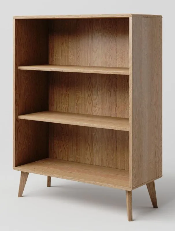 Étagère Aurornis 24 en chêne massif naturel | Design moderne | 125 x 96 x 40 cm
