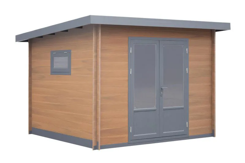 Abri de jardin en WPC Gartenoase - Longueur: 300 cm, Largeur: 300 cm, Hauteur: 239 cm, couleur: aspect bois