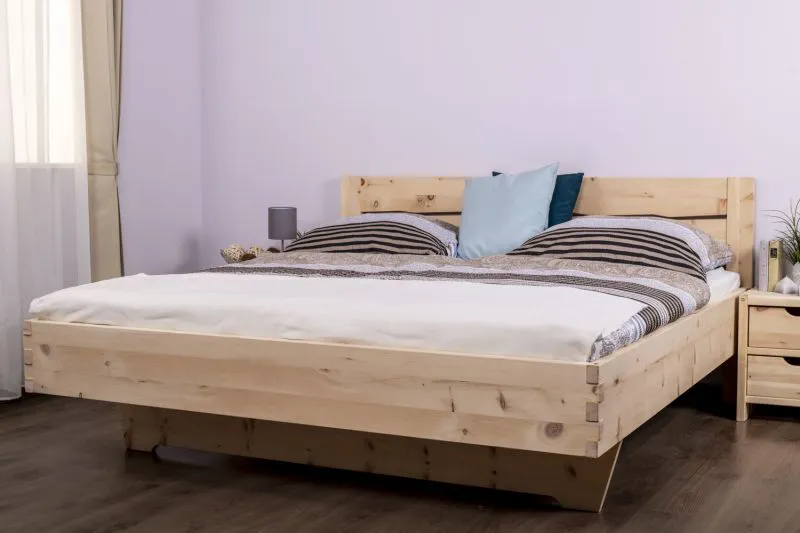 Lit simple sans métal Wooden Nature 427 | Pin cembro autrichien massif | 90 x 200 cm | Design moderne