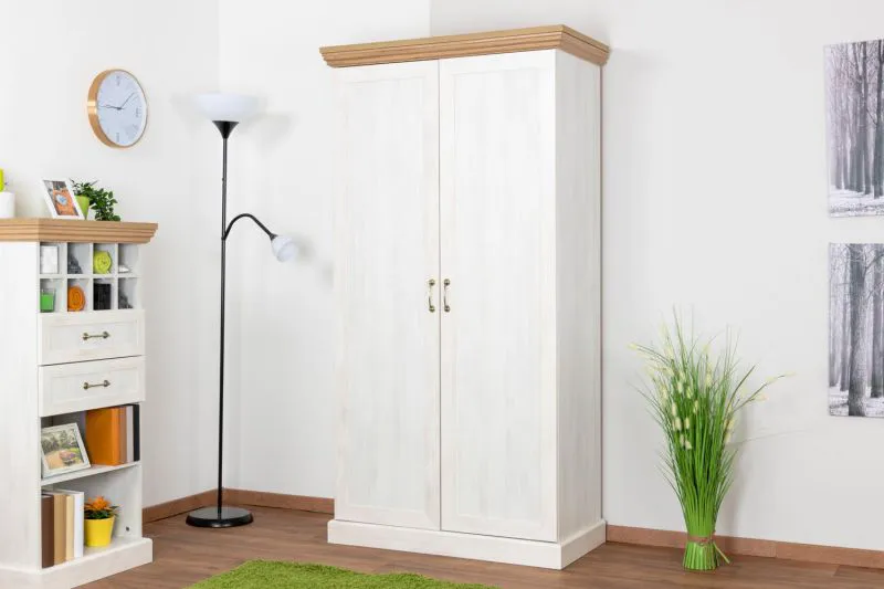 Salon - Armoire, Couleur: Pin Blanc / Brun - 187 x 97 x 49 cm (H x L x P) Abbildung