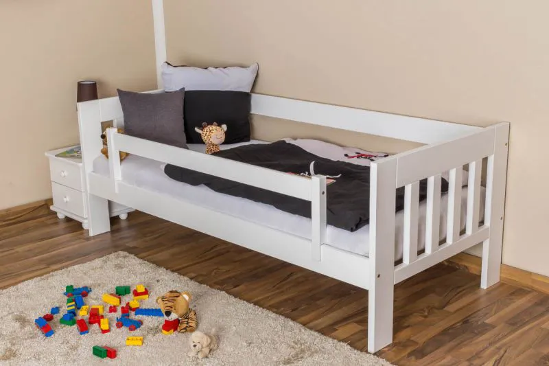 Cadre de lit pour enfants / Lit pour enfant 90 x 200 cm | Bois massif: Pin | Laqué Blanc Abbildung