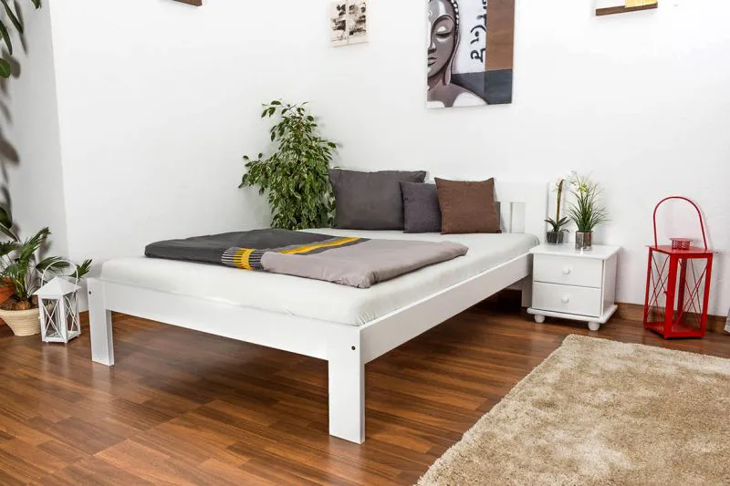 Cadre de lit pour enfants / Lit pour enfant 140 x 200 cm | Bois massif: Pin | Laqué Blanc Abbildung