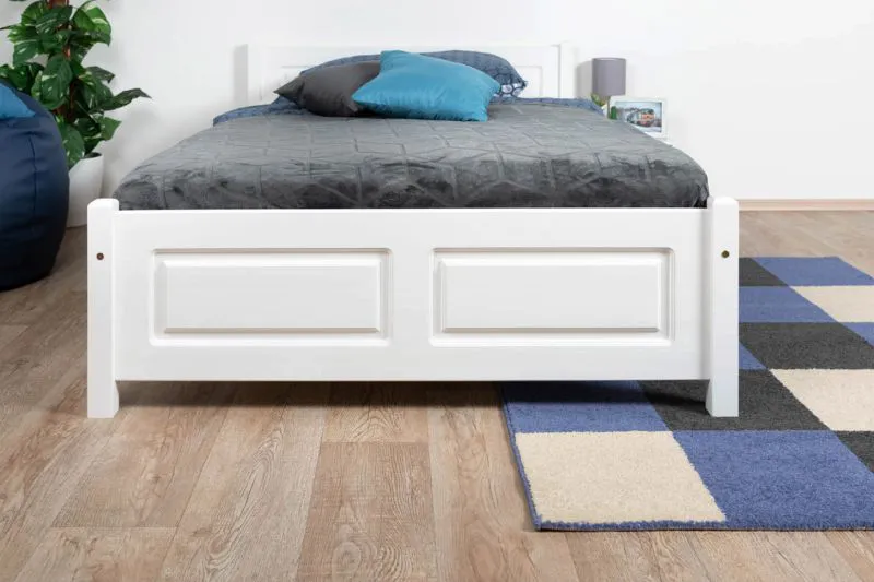 Cadre de lit pour enfants / Lit pour enfant 120 x 200 cm | Bois massif: Pin | Laqué Blanc Abbildung