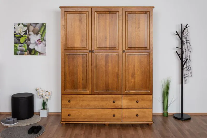 Armoire Pin Bois massif, Chêne rustique - Dimensions: 195 x 154 x 60 cm (H x L x P) Abbildung