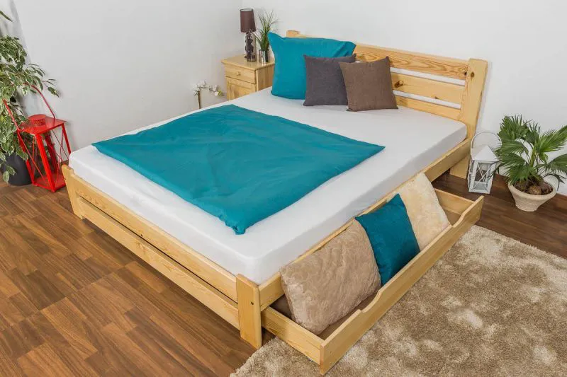 Pin Lit en bois Cadre de lit 160 x 200 cm Naturel Abbildung