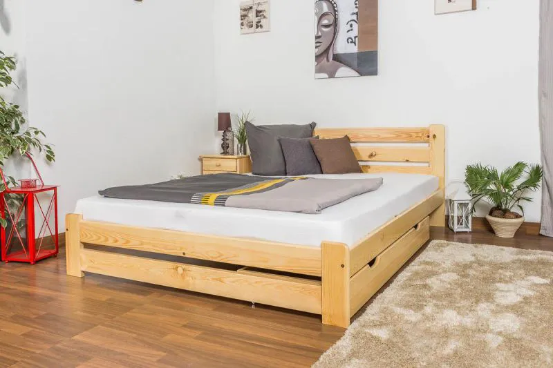 Pin Bois massif Lit 160 x 200 cm Naturel Abbildung
