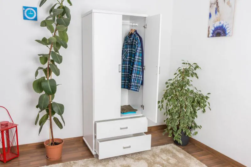 Armoire 2-portes, Couleur: Blanc 195x80x59 cm Abbildung