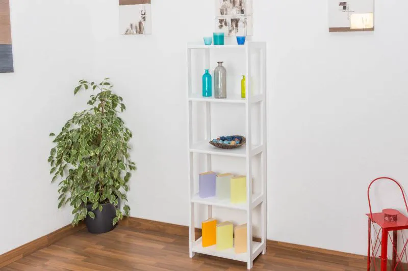 Bibliothèque - 50 cm de large, Pin Bois-massif, Couleur: Blanc Abbildung