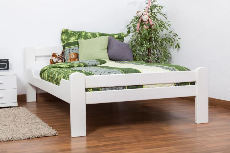 Blanc Hêtre Lit en bois 120 x 200 cm Blanc Abbildung