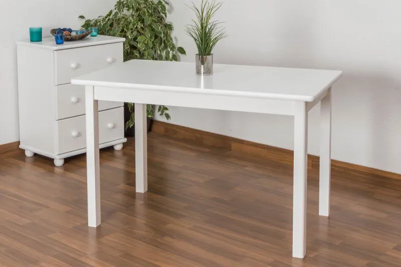 Table à manger Table de la salle à manger 70x120 cm Pin massif, Couleur: Blanc Abbildung
