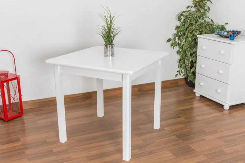 Table de la salle à manger Table à manger 80x80 cm, Couleur: Blanc Abbildung
