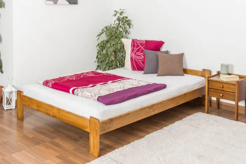 Lit Futon Pin 140 x 200 cm Chêne avec sommier à lattes Abbildung
