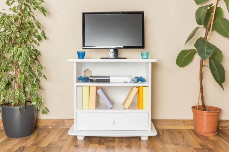 Armoire-TV Maison de campagne Bois massif Couleur: Blanc 66x72x44 cm Abbildung