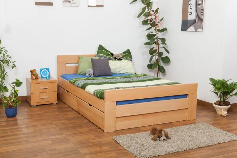 Hêtre Lit avec tiroir 140 x 200 cm Naturel Abbildung