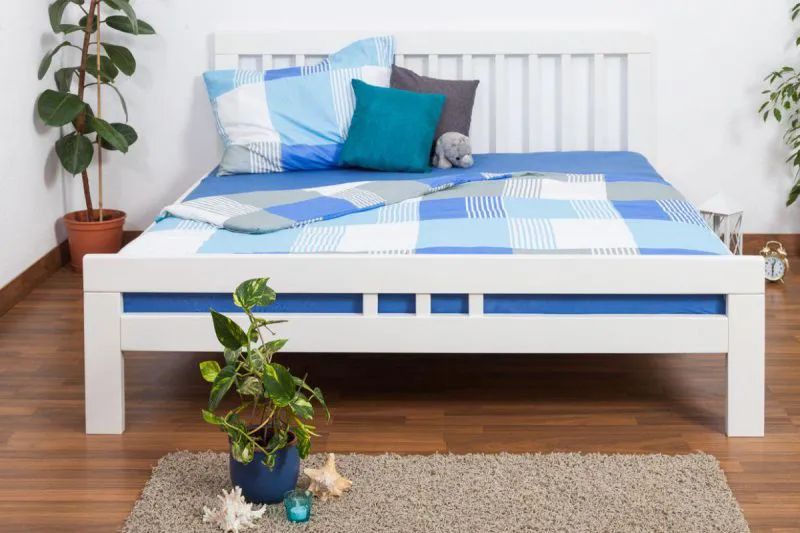 Hêtre Lit en bois Cadre de lit 180 x 200 cm Blanc Abbildung
