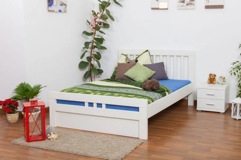 Hêtre Lit en bois Cadre de lit 140 x 200 cm Blanc Abbildung