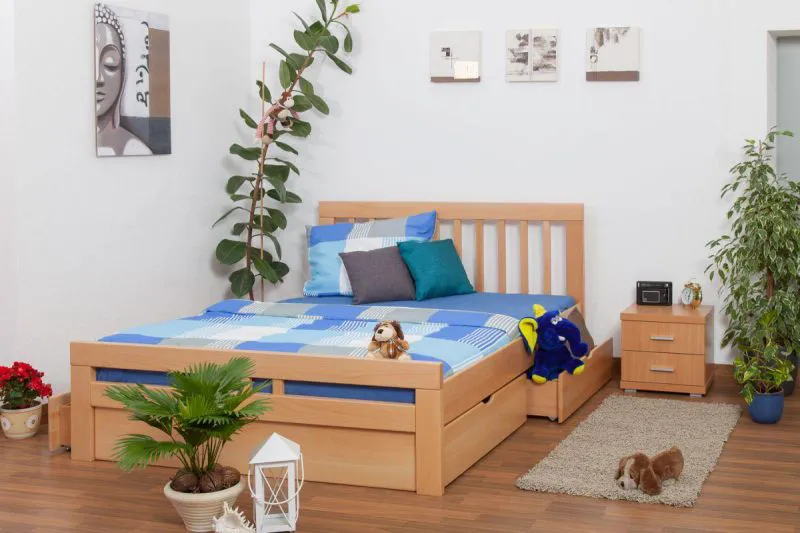 Hêtre Bois massif Lit 160 x 200 cm Naturel Abbildung