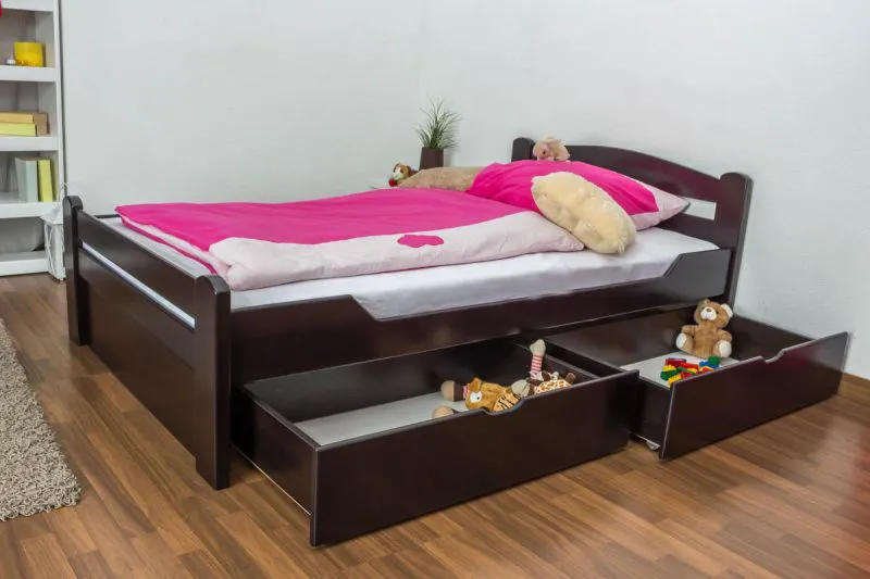 Hêtre Bois massif Lit 120 x 200 cm Brun chocolat Abbildung
