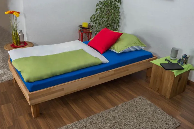 Lit 100 x 200 cm Coeur de Hêtre massif huilé Abbildung