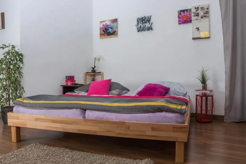 Lit 200 x 200 cm Coeur de Hêtre huilé Abbildung