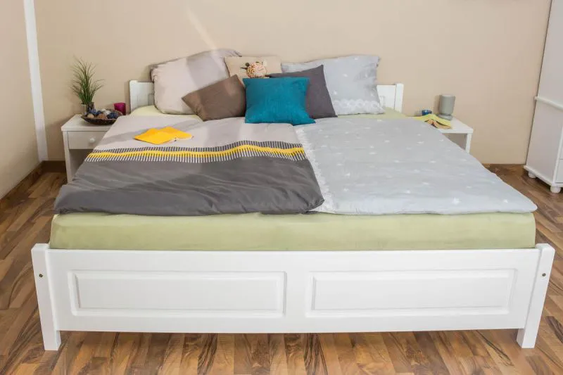 Lit en bois 180 x 200 cm Pin massif Blanc Abbildung