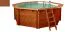 Piscine en bois Gardenflair 01, octogonale, 5,30 x 1,38 mètres, échelle de piscine, bâche de piscine, voile de fond et voile de paroi, raccords d'angle en acier inoxydable et projecteur LED inclus