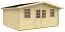 Bois-Maison de jardin 4,5 x 5,34 mètres (incl. toit) | 2 fenêtres | 28 mm Madriers |Naturel non traité | toit à deux pentes | incl. plancher | en épicéa nordique Abbildung