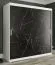 Armoire au design moderne Etna 43, Couleur : Blanc mat / Marbre noir - Dimensions : 200 x 200 x 62 cm (h x l x p), avec grand espace de rangement