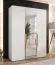 Armoire à portes battantes / Penderie / Couleur : Blanc / 1 porte à miroir / Poignées : Or / 2 compartiments / Soft-Close / 2 tringles à vêtements / Dimensions : 150 x 52 x 202 cm / ABS