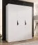 Penderie / 3 portes / Couleur : Blanc / Poignées : Noir / Dimensions : 150 x 52 x 202 cm / 2 tringles à vêtements / 2 compartiments / Armoire à portes battantes