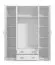 Armoire neutre avec deux tiroirs Kovin 03, Couleur : Blanc, deux portes miroir, une tringle à vêtements, dimensions : 205 x 160 x 52 cm, pour chambre à coucher