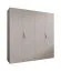 Armoire à portes battantes / 2 mètres de large / 2 tringles à vêtements / Couleur : Cachemire / Poignées : Cachemire / Dimensions : 200 x 52 x 202 cm / Armoire / 2 compartiments / 4 portes