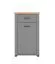 Armoire à chaussures avec un tiroir Banat 26, Couleur : Chêne Artisan / Gris graphite / Gris mat, une porte, trois compartiments, chants ABS, dimensions : 105 x 60,5 x 41 cm