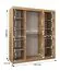 Armoire à portes coulissantes avec une porte miroir Signalkuppe 13, Couleur : Chêne Artisan, largeur 1,8 m, 10 compartiments, deux tringles à vêtements, pour chambre à coucher