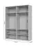 Armoire haute à quatre portes battantes Neiafu 08, couleur : cachemire, six étagères, système de fermeture en douceur, pieds réglables, dimensions : 224 x 182 x 56 cm