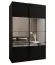 Penderie / Armoire à portes coulissantes / 2 portes coulissantes / 245,5 x 150 x 64 cm / 6 compartiments / Miroir / Fermeture en douceur / 2 tringles à vêtements / Couleur : Noir
