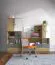 Bureau avec armoire annexe Sirte 11, Couleur : Chêne / Blanc / Gris mat - Dimensions : 153 x 150 x 50 cm (H x L x P)