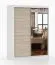 Armoire penderie Bucegi 13 | Portes coulissantes avec miroir | 2 portes | 6 étagères | 200 x 150 x 61 cm | Finition chêne brun et blanc